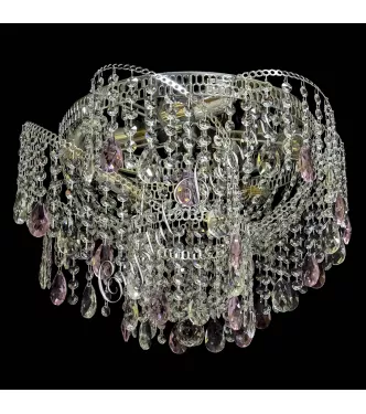 Люстра хрустальная Космос №4 Розовая
